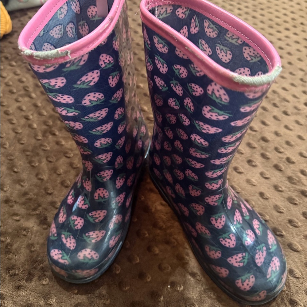 Carter's Pink and Blue Strawberry Rain Boots